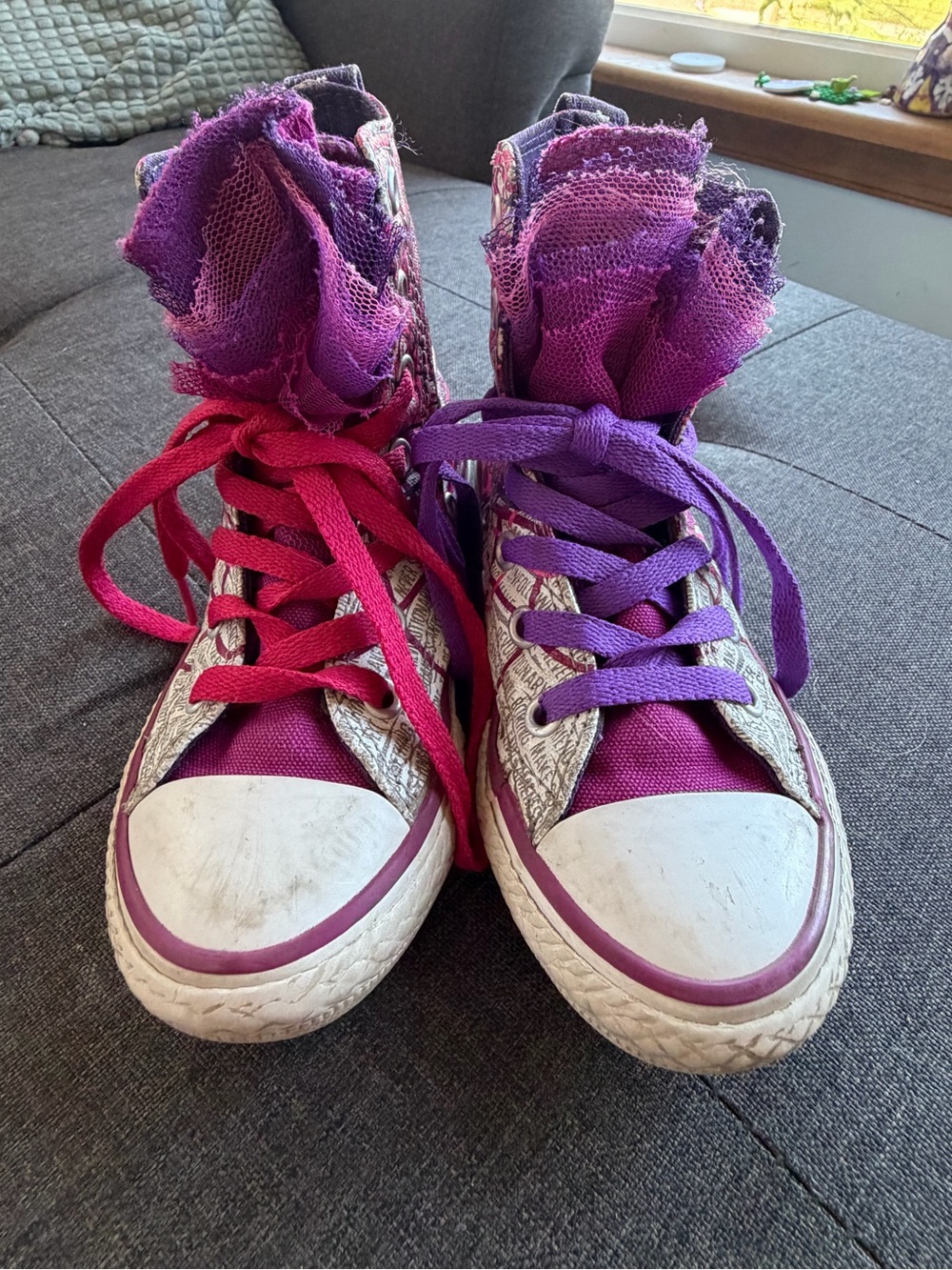 Converse Kids High-Top Sneakers in Purple and Pink